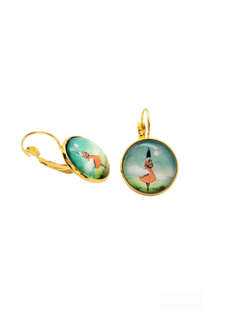 Earrings steel gold elf girl